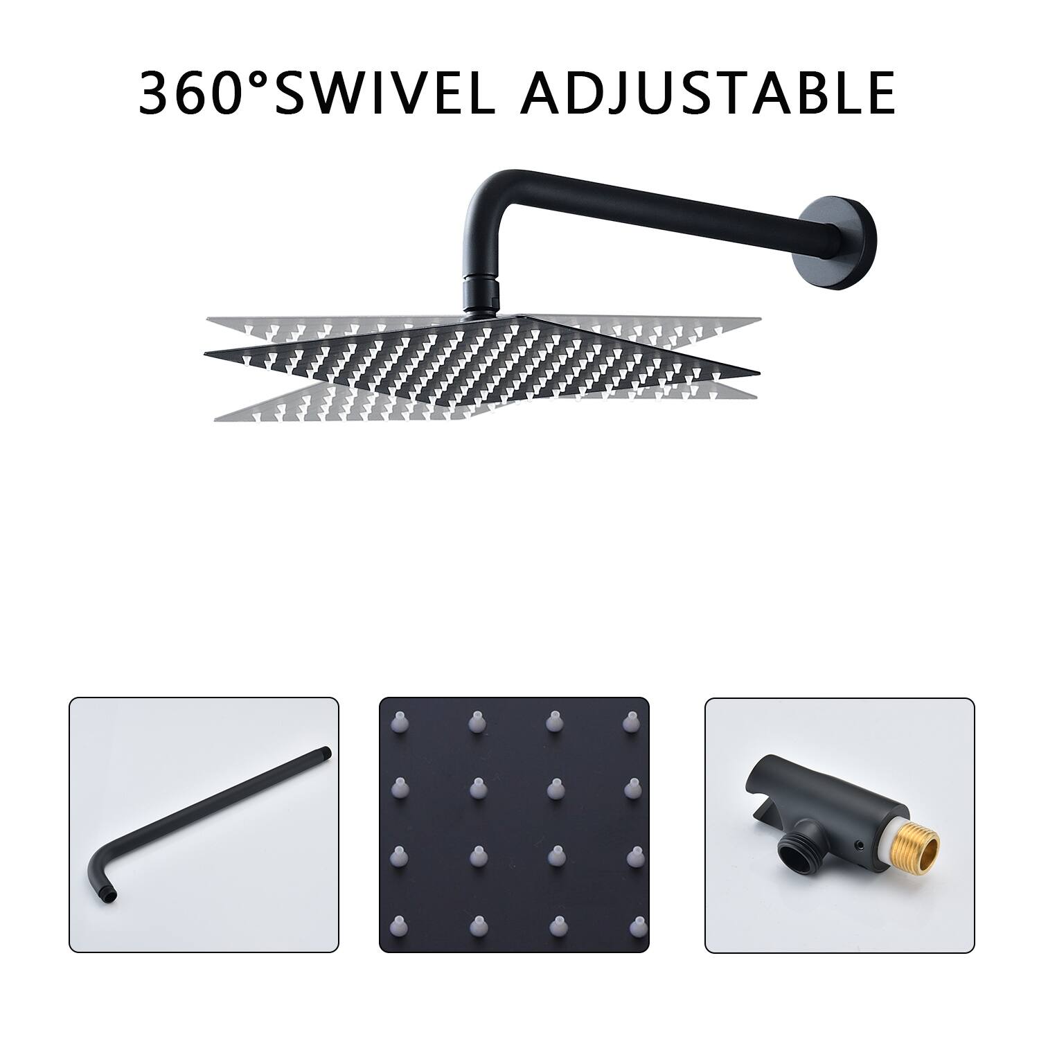 PROOX 10" Rain Showerhead and Shower Handheld Combo Wall Mounted Bathroom Dual Shower Faucet